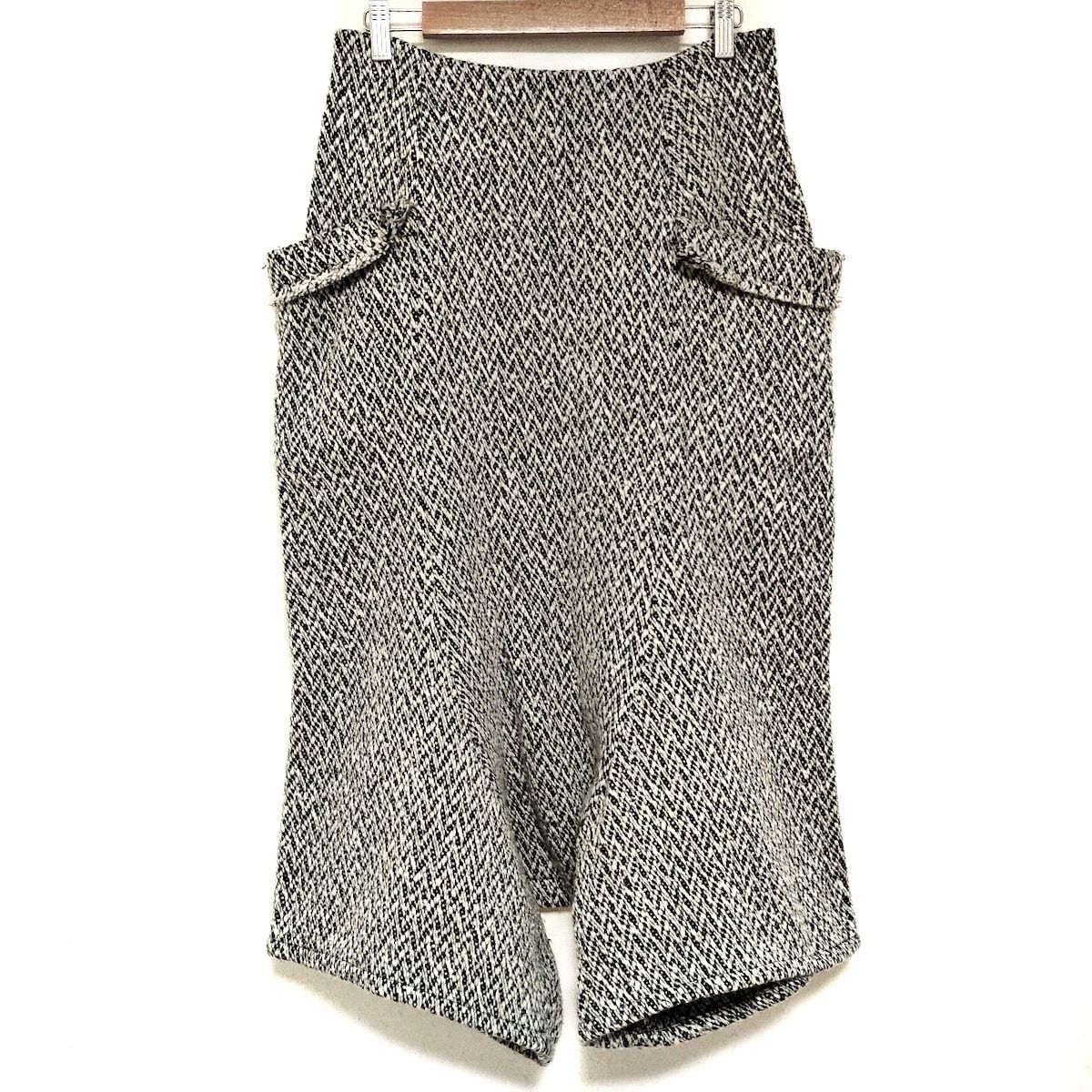 Y s ワイズ パンツ サイズ2 M レディース - YV-P16-112 白×黒 クロップド 半端丈 |サルエルパンツ