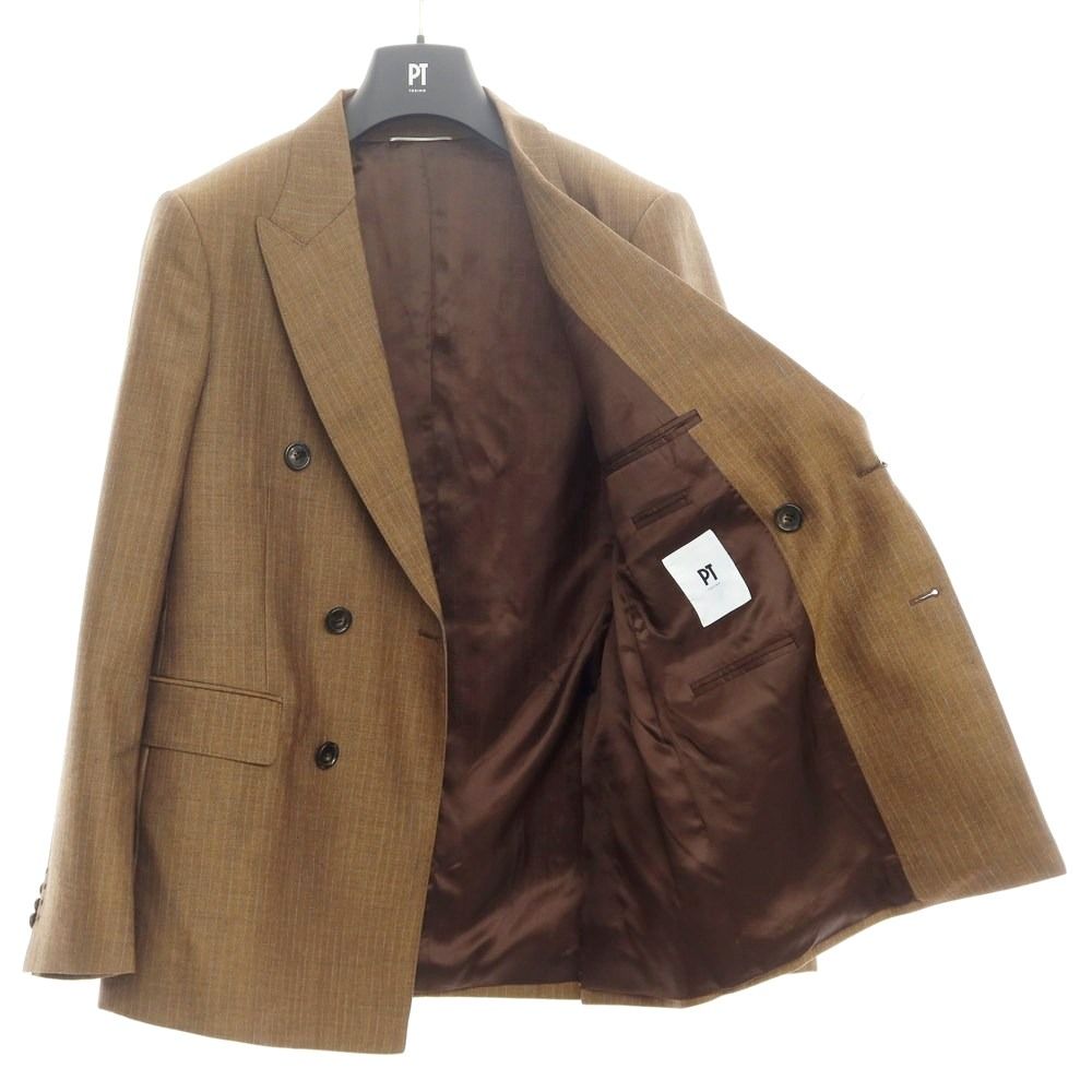 新品】ピーティートリノ PT TORINO ウール ストライプ ダブル 