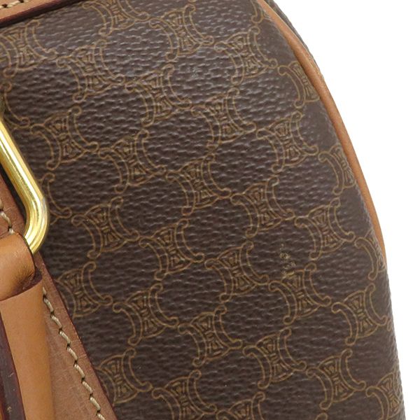 セリーヌ CELINE ボストンバッグ マカダム PVC レザー ブラウン