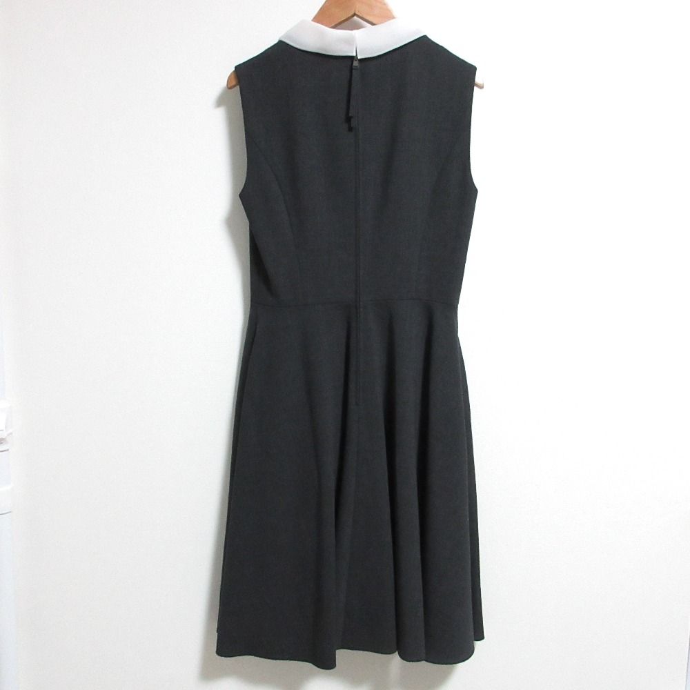 美品 FOXEY フォクシー 2WAY 白襟付き ノースリーブドレス