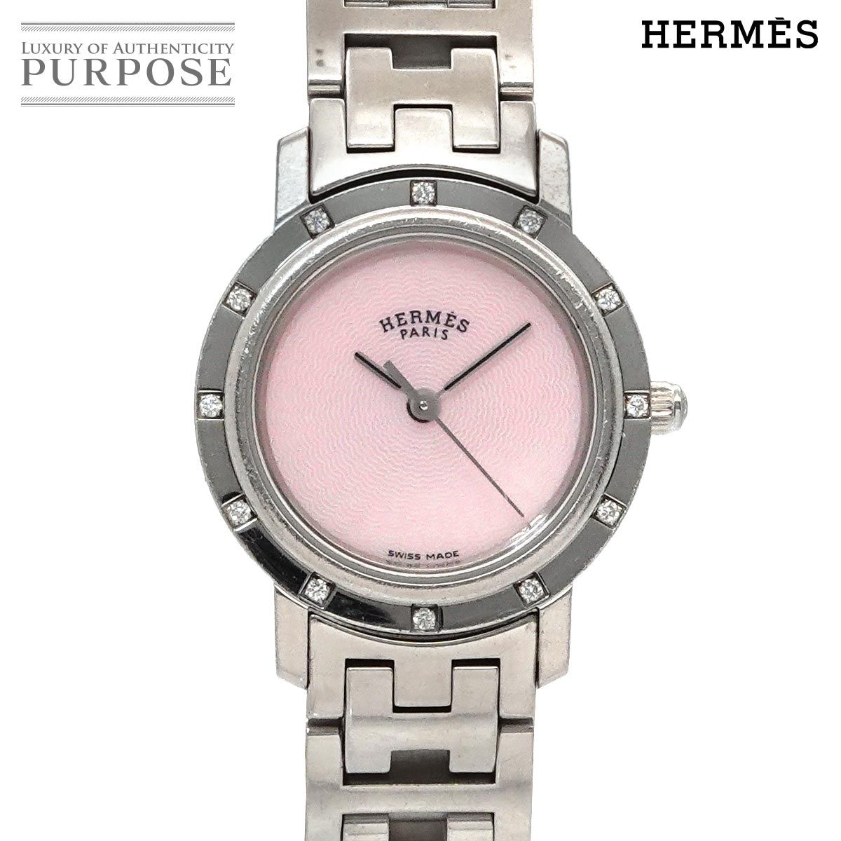 エルメス HERMES クリッパー ナクレ CL4 230 レディース 腕時計 12P 