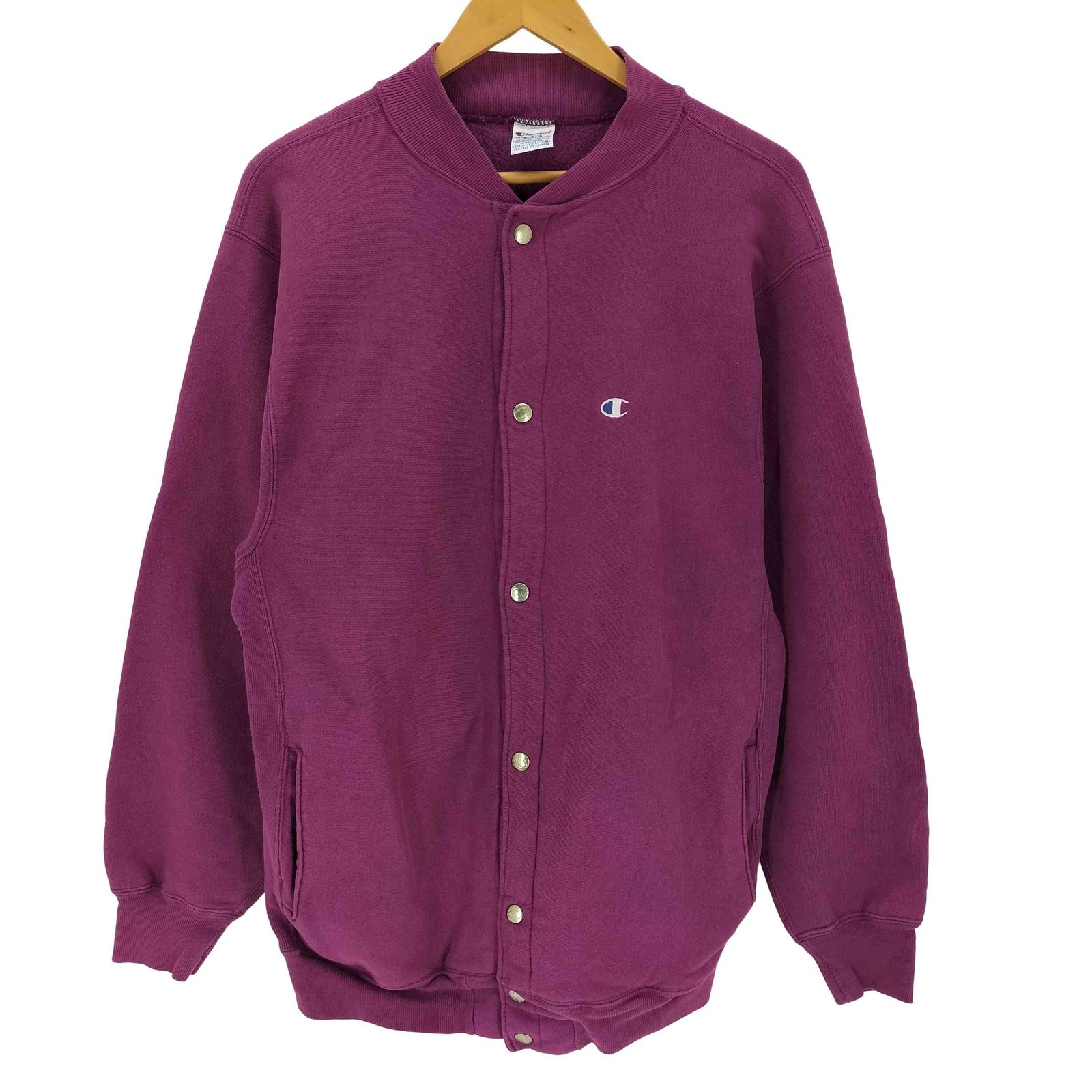 チャンピオン Champion 90S 刺繍タグ REVERSE WEAVE スナップカーディガン メンズ import XL