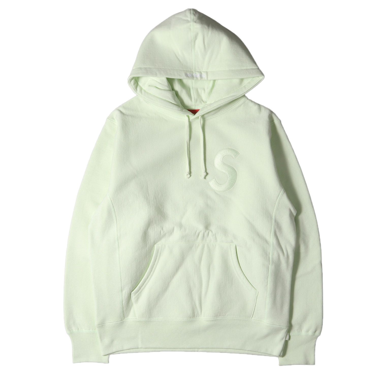 Supreme シュプリーム パーカー サイズ:S Sロゴ 刺繍 スウェットTonal S Logo Hooded Sweatshirt 17AW  ペールライム トップス フーディー プルオーバー