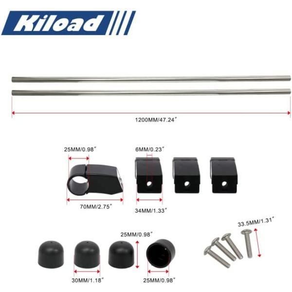 Kiload 車内収納 車室内キャリアバー サイドバー クロスライド 左右セット 適合車種 エブリイワゴン DA64系 アトレーワゴン