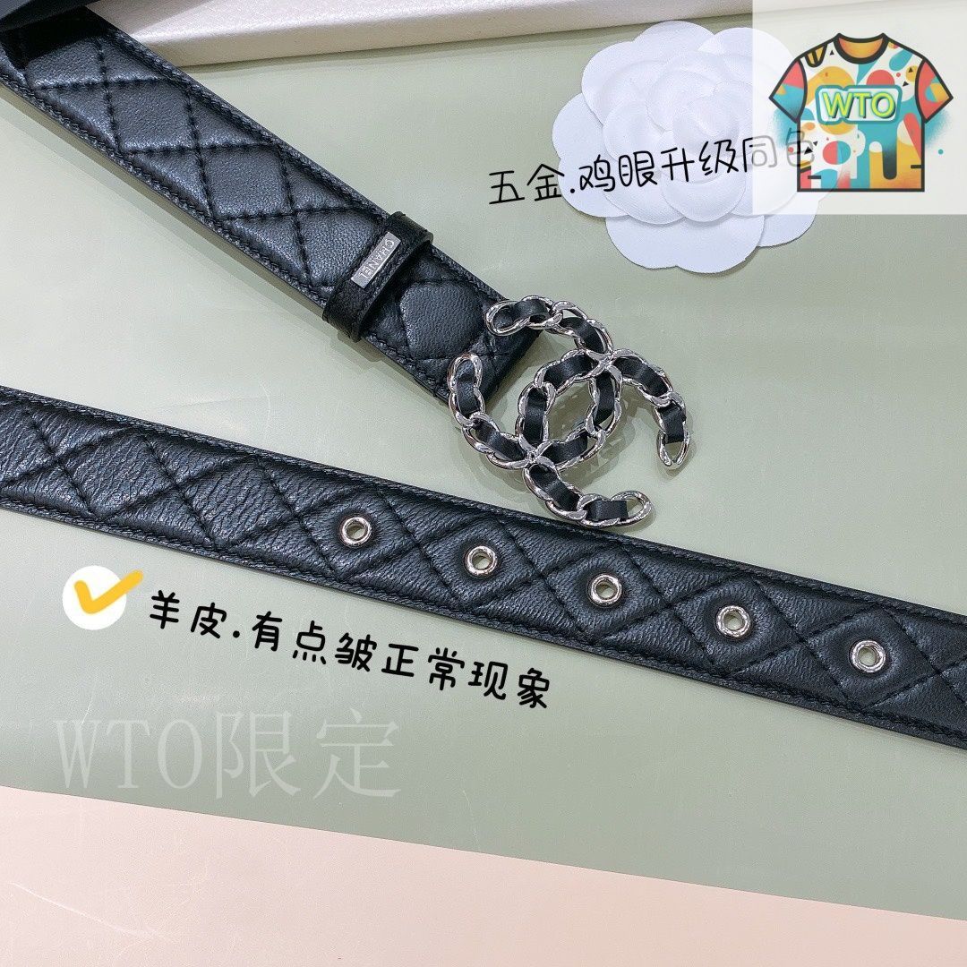 【エレガント】CHANEL レザーサッシュベルト 今日特価】Chanel シャネル レザーベルト - メルカリ