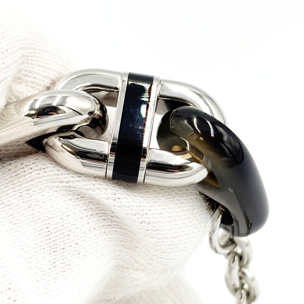 エルメス HERMES マイヨン ネックレス シルバー ブラック バッファロー