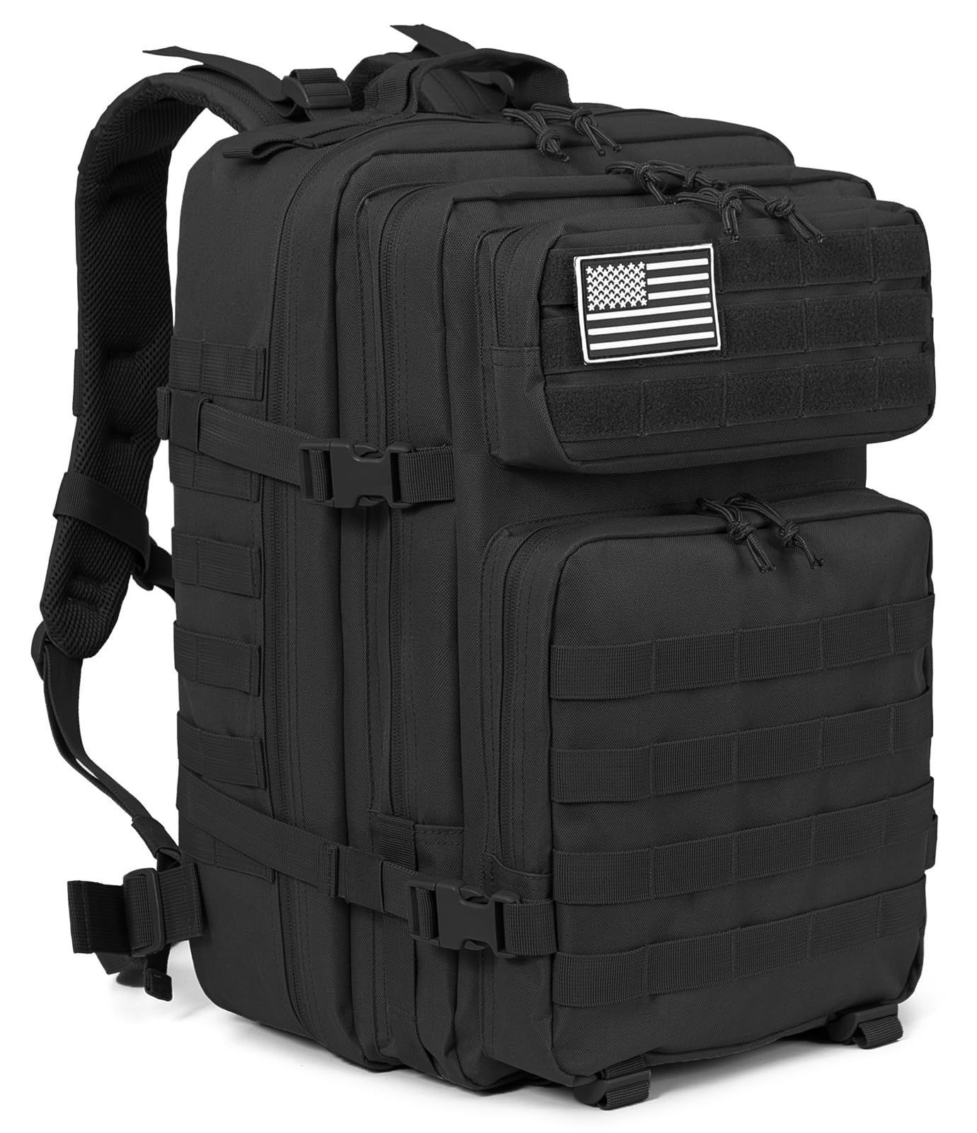 [QTu0026QY] 45リットルミリタリー タクティカルバックパック Molle アーミーアサルトパック3日間 バグアウトバッグ ハイキング用リュックサック、ツリーキング用リュックサック
