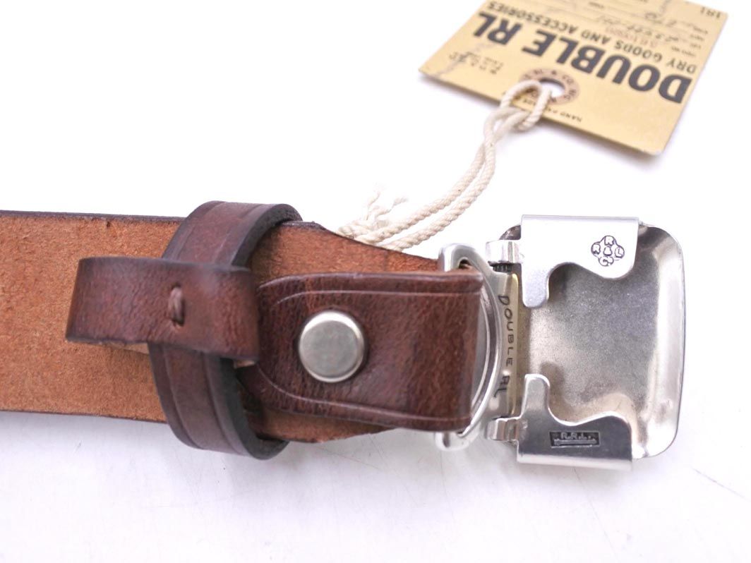 DOUBLE RL ブラウンレザーベルト　RRL サイズ32 DOUBLE RL ブラウンレザーベルト RRL サイズ32