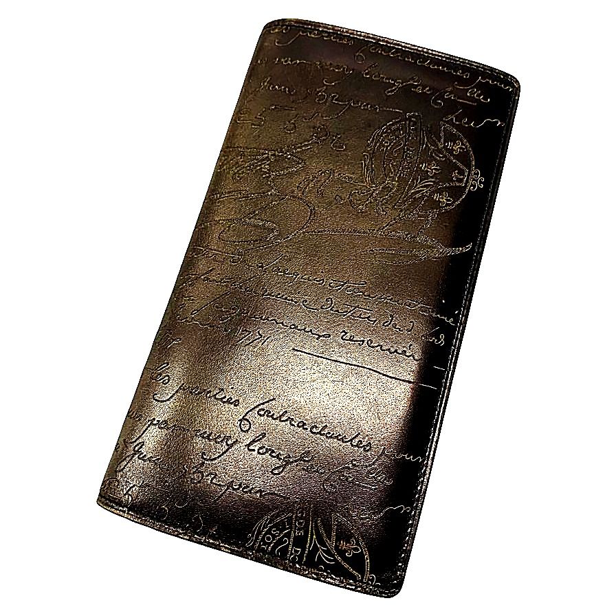 ベルルッティ 二つ折り財布 カリグラフィ 鈍 ブラック系 メンズ【AFI18】 