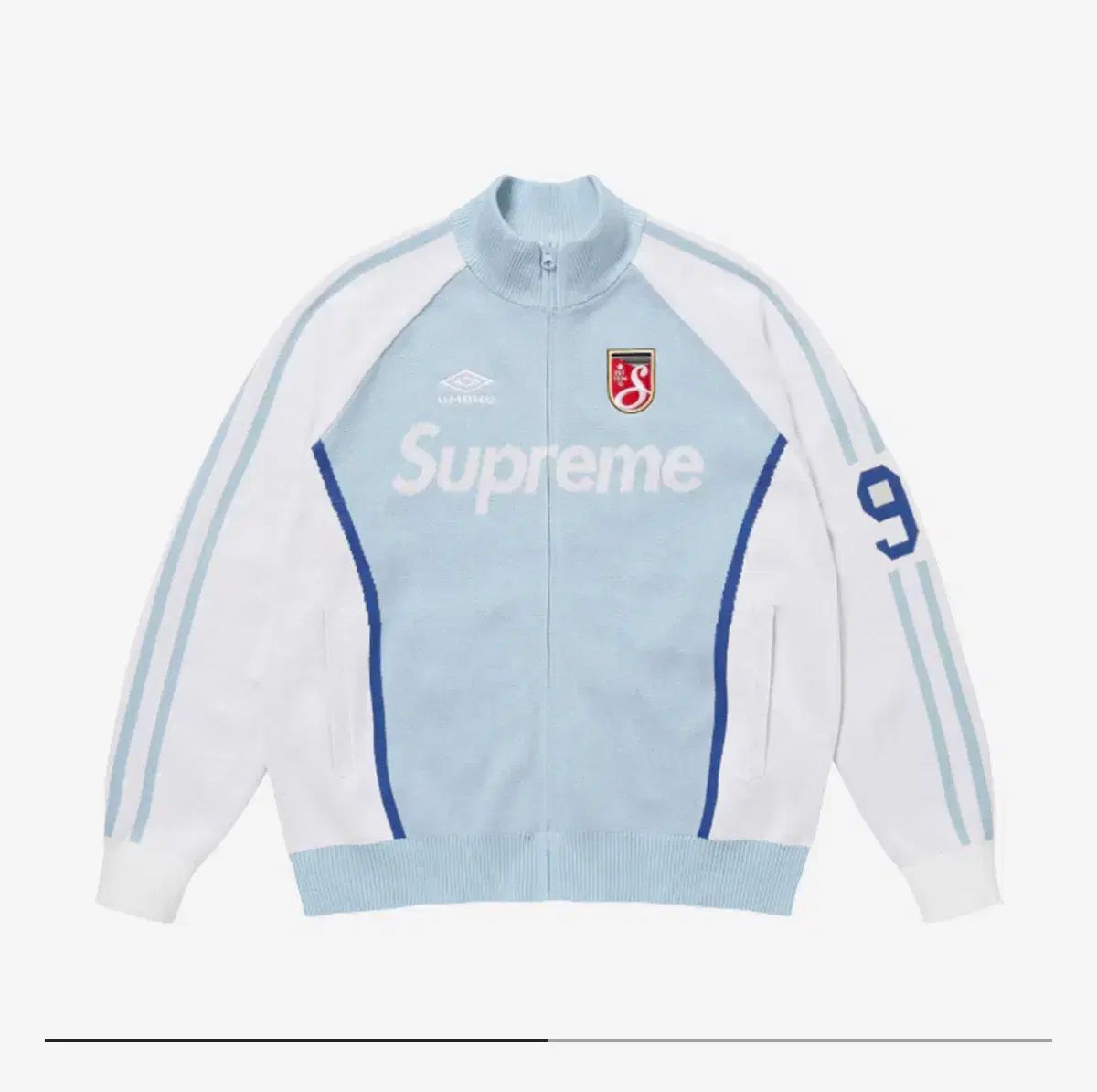 L XL Supreme シュプリーム x umbro アンブロ ジップアップ セーター ライト 青 ー 25SS