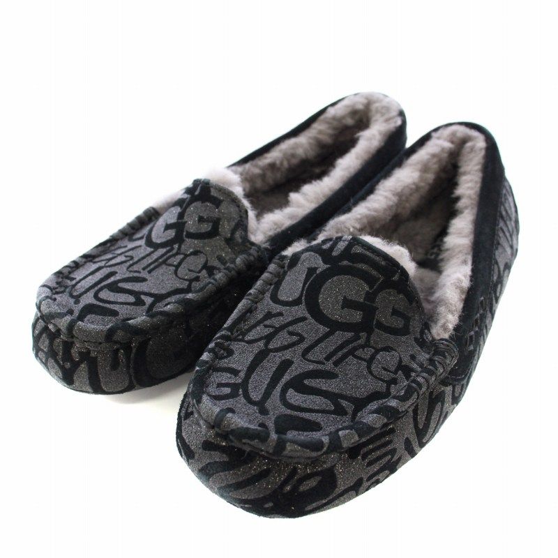UGG ANSLEY アンスレー ブラック 24cm モカシン ムートン ② 新品 UGG