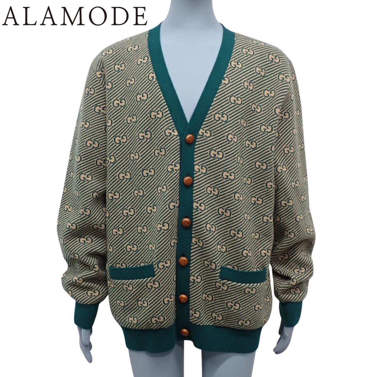 GUCCI GGロゴ ストライプ カーディガン GUCCI GGロゴ ストライプ カーディガン GUCCI GGロゴ ストライプ