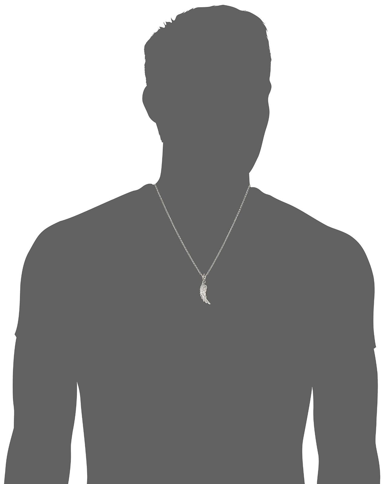 在庫処分 ウィング 羽 モチーフ STYLE シルバーネックレス ブラック フリースタイル FSP881-B00950