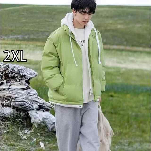 100%新品，本物保証 [2XL]秋冬 コーデ メンズ  服 シンプル ファッション オシャレ 大人 かっこいい 大きいサイズ ストリート 紳士服  レディース フェイク ツーピース コート コットン コート オーバー カジュア Tシャツ