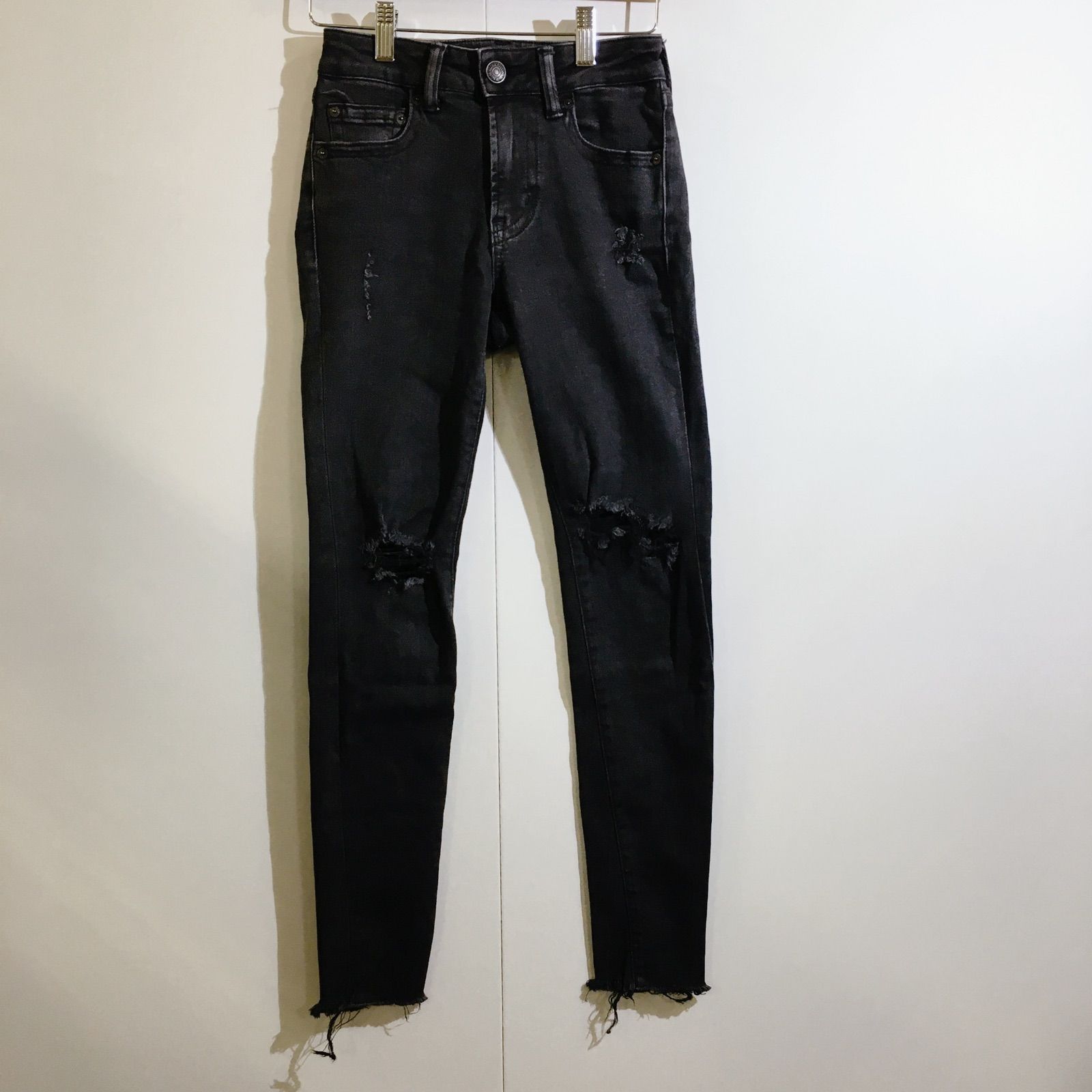 美品】AZUL BY MOUSSY アズールバイマウジー CRASH DENIM SKINNY ２