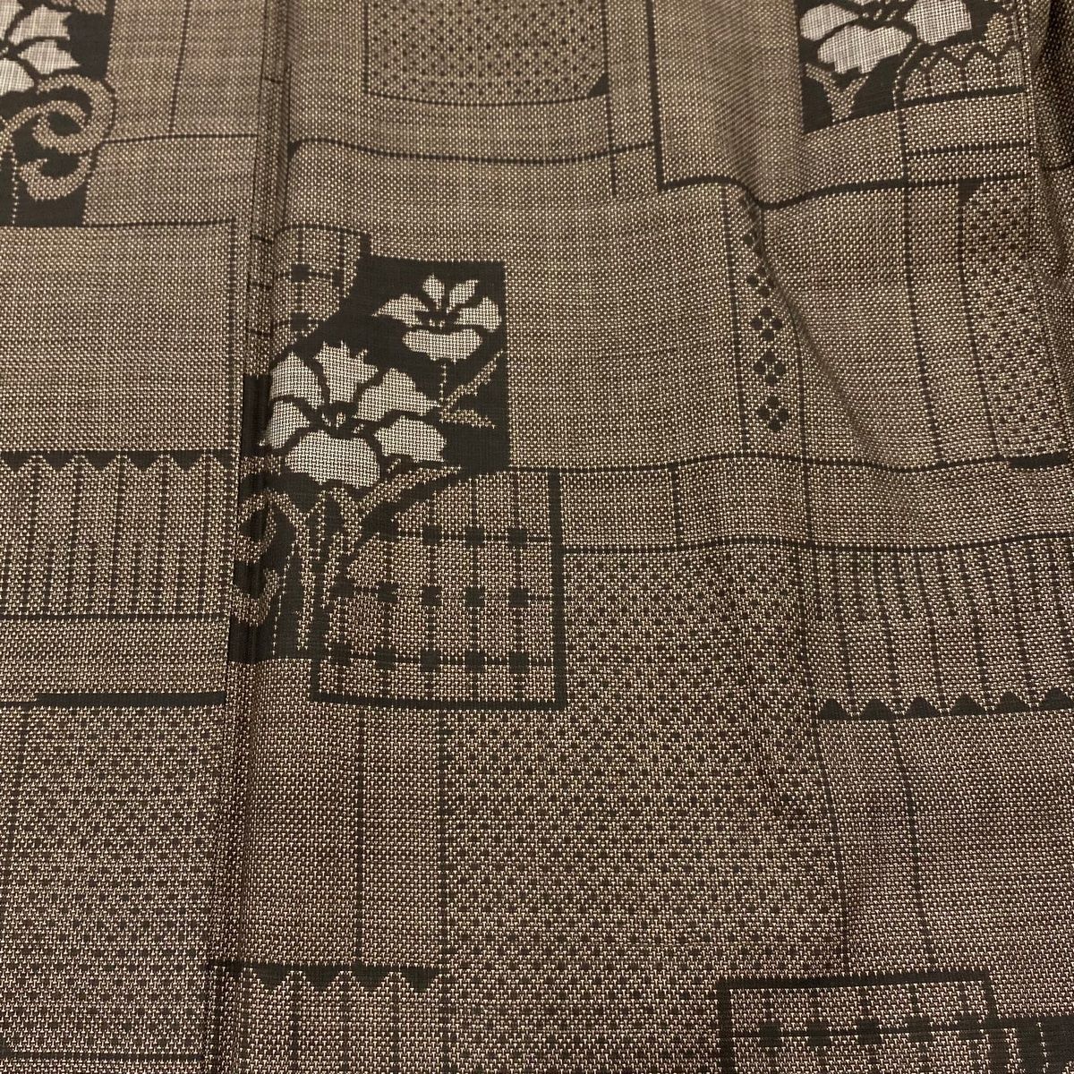 付下げ 身丈156cm 裄丈64cm M 袷 大島紬地 純泥染 証紙あり 山並み 焦  