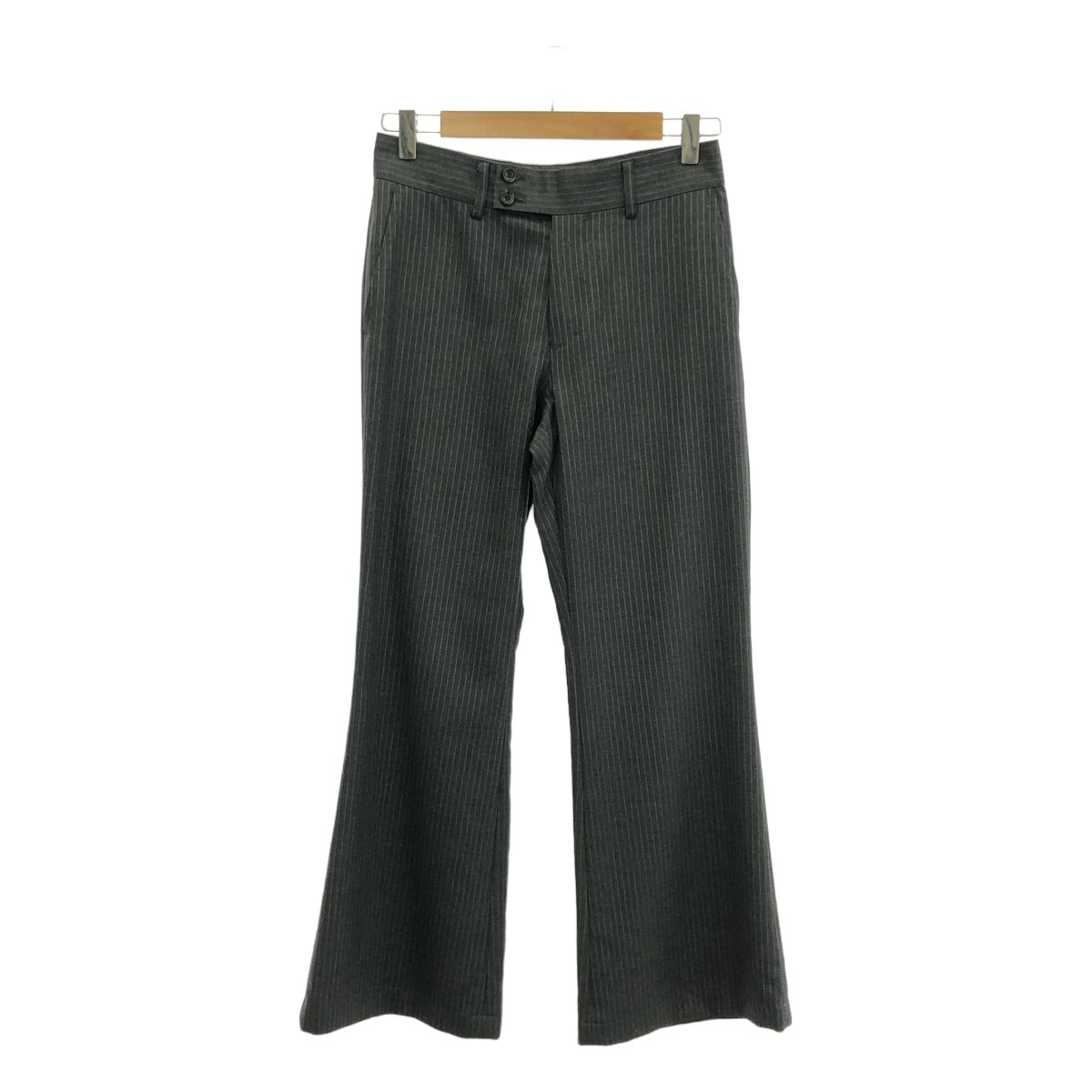 tricot COMME des GARCONS | トリココムデギャルソン | 2003AW | ウール ストライプ ワイド ブーツカット フ パンツ | M | グレー | レディース