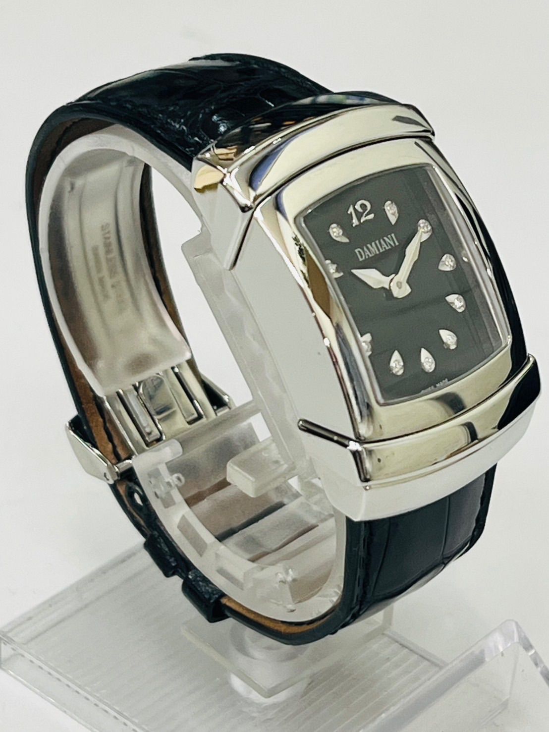 保証書付】DAMIANI ダミアーニ エゴ 11Pダイヤ付 ブラック文字盤 