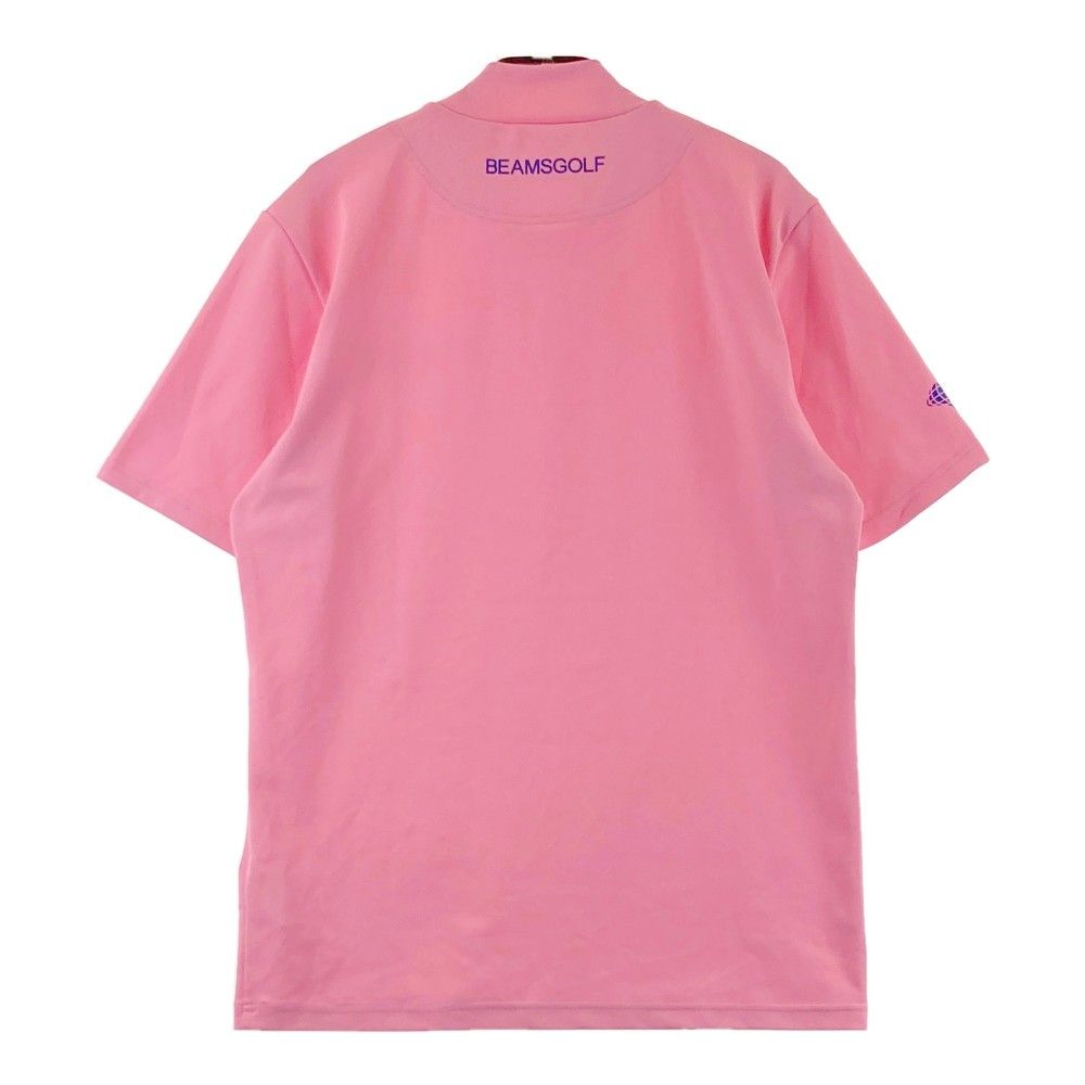 サイズ：M BEAMS GOLF ビームスゴルフ  ハイネック 半袖Tシャツ ロゴ総柄 ピンク系 [240101442433] ゴルフウェア レディース ストスト サイズ：M BEAMS GOLF ビームスゴルフ ハイネック 半袖Tシャツ