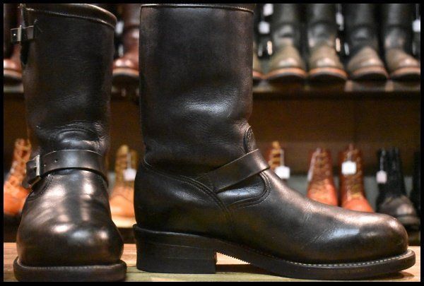 9.5 D PT 91 白タグ Chippewa チペワ 27863 エンジニア 黒 ブラック スチールトゥ 11インチハイト ビブラム ブーツ FI 521