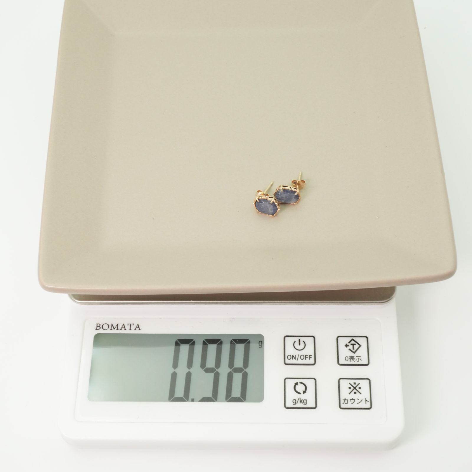 agete アガット　ブルーサファイヤ　フェルスパー ピアス 30000円 アガット ブルーサファイア×フェルスパー K10 ピアス/24-5660S