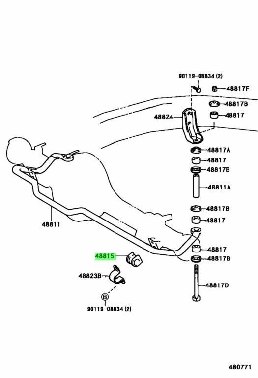 新品 トヨタ純正 70 80 ランドクルーザー プラド ハイエース スタビライザーブッシュ 2個 LAND CRUISER TOYOTA Bush NO-1 Front Stab Bar