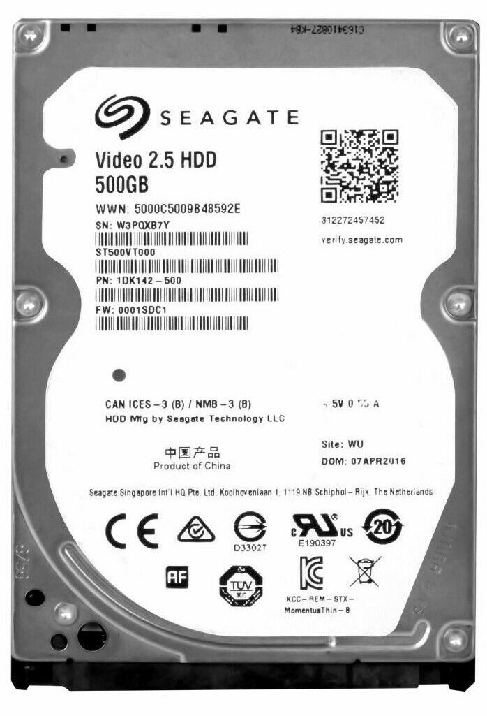 Festpaltte Seagate ビデオ 2.5 HDD 500GB 5400U|分 16MB SATA II ST500VT000 2.5