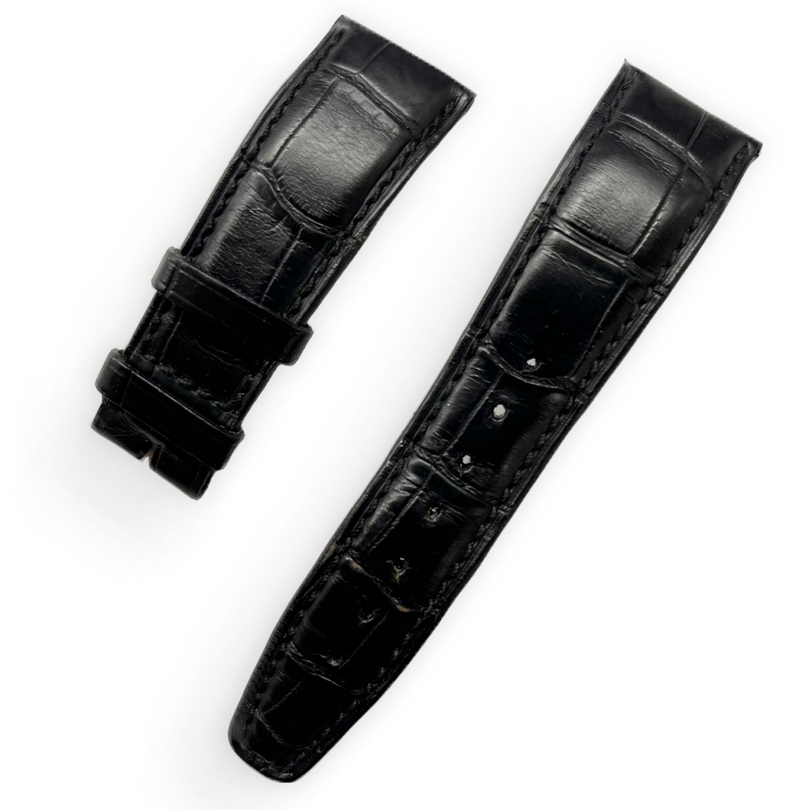 IWC 純正 黒クロコダイル 時計ベルト純正バックル付き IWC ブラック