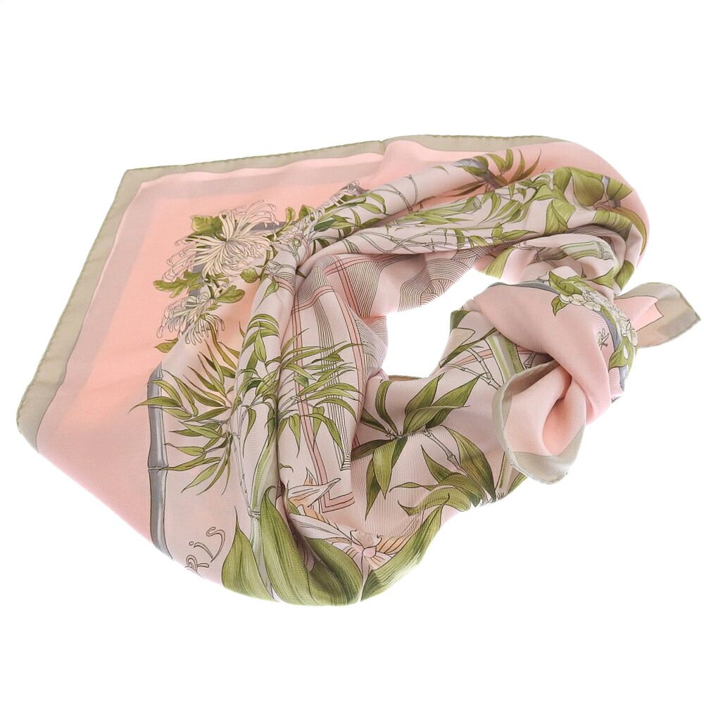 超美品 エルメス HERMES 現行白タグ SERENITE 竹 カレ90 シルク