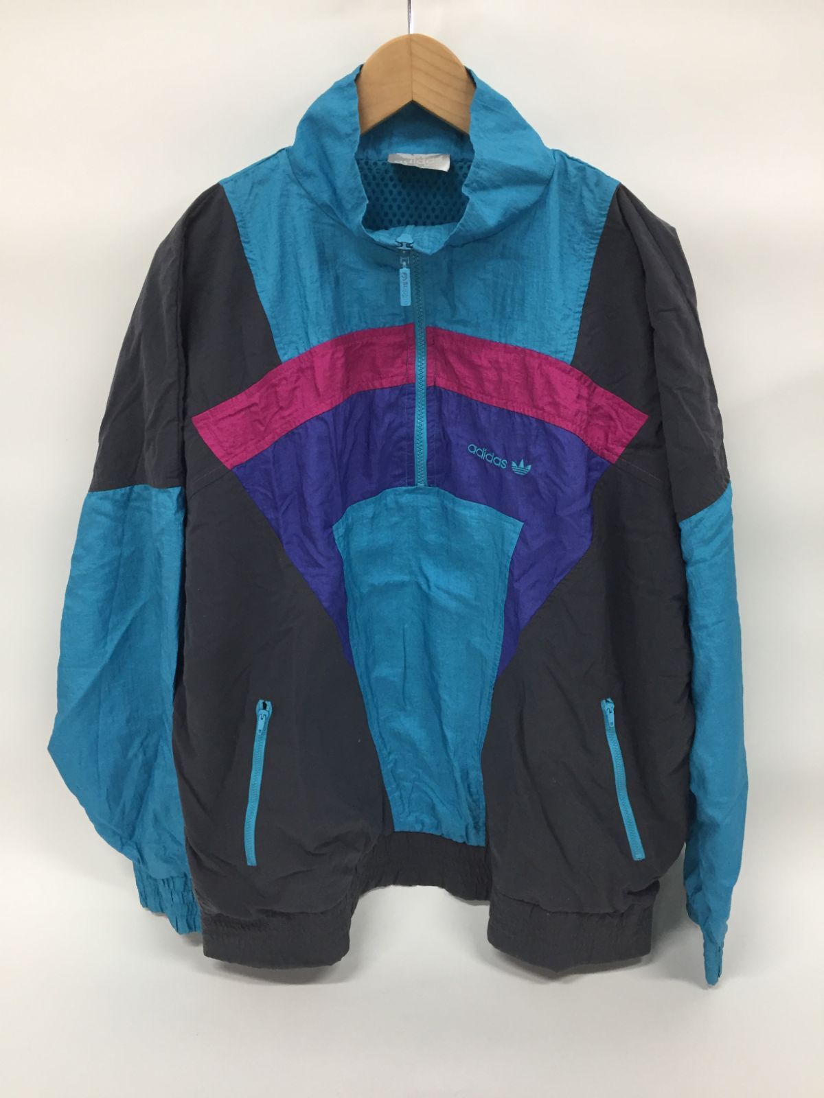 adidas 80's ハーフジップ ナイロンジャケット ヴィンテージ