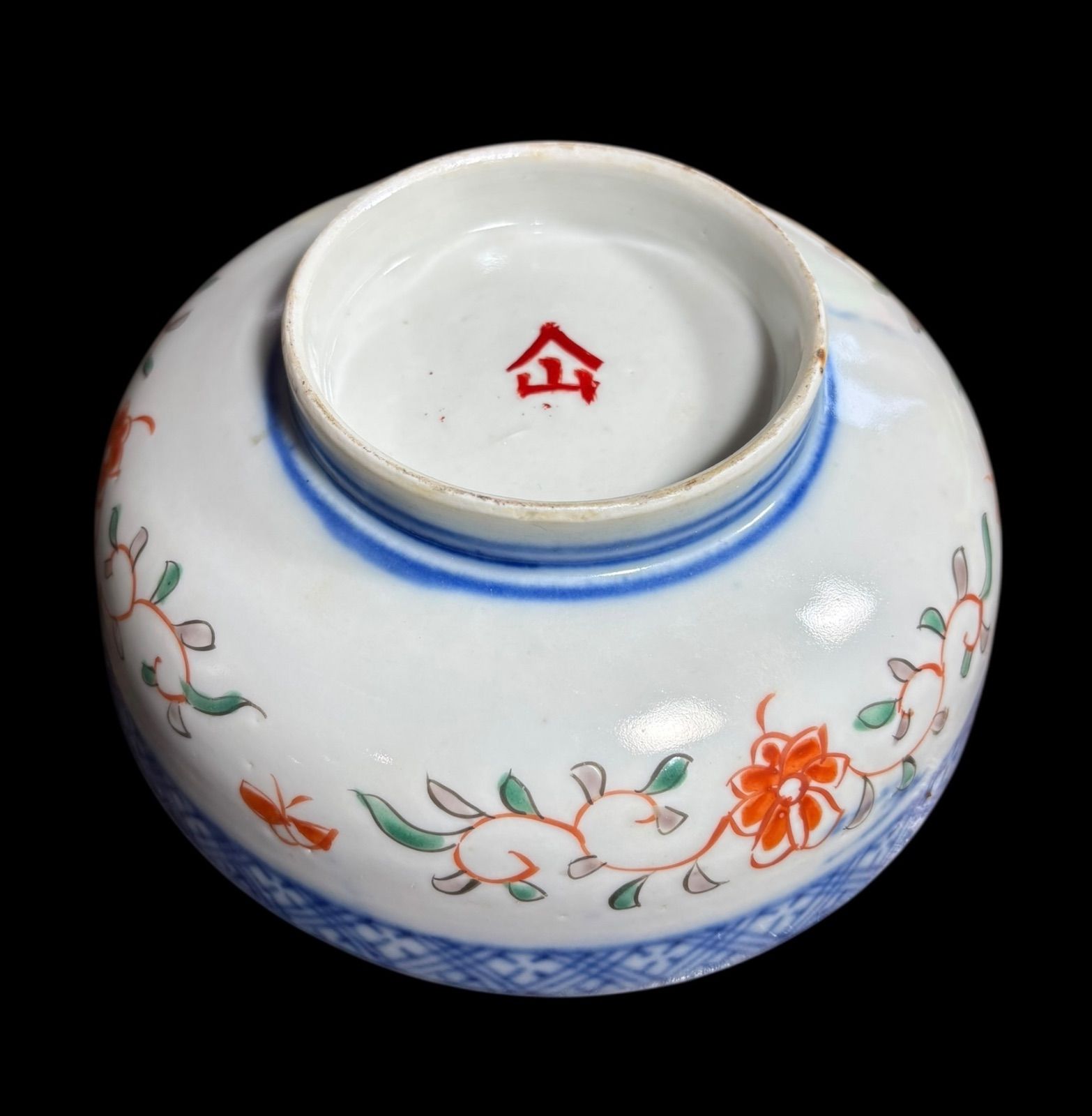 古伊万里 大鉢 [蝶梅菊花文図] 錦手 金彩 色絵 鉢 取り皿 飾り皿 明治