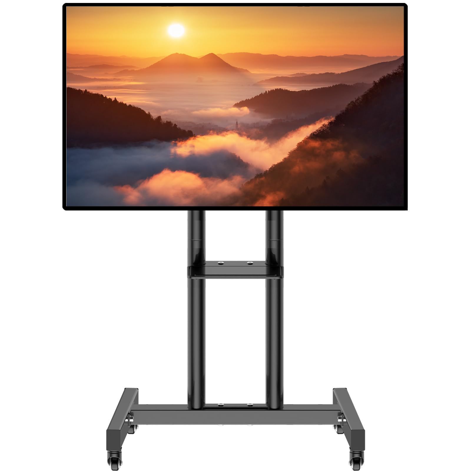 テレビ台 stand キャスター付き40 tv 42 kg高さ調節 耐荷重50 43 200x200-600×400mm 50 vesa 55 床置き 60 自立式 移動式 65 tvスタンドハイタイプ 型 テレビスタンドキャスター付き32~70インチ液晶