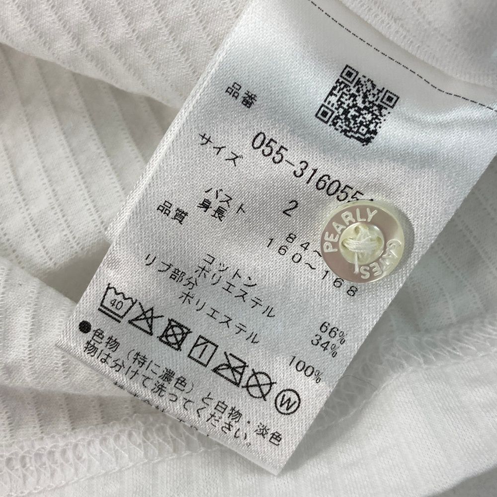 サイズ：2 PEARLY GATES パーリーゲイツ 2023年 半袖ポロシャツ シアサッカー シアサッカー ホワイト系 [240101496461] ゴルフウェア レディース ストスト サイズ：2 PEARLY GATES パーリーゲイツ 2023年 半袖ポロシャツ