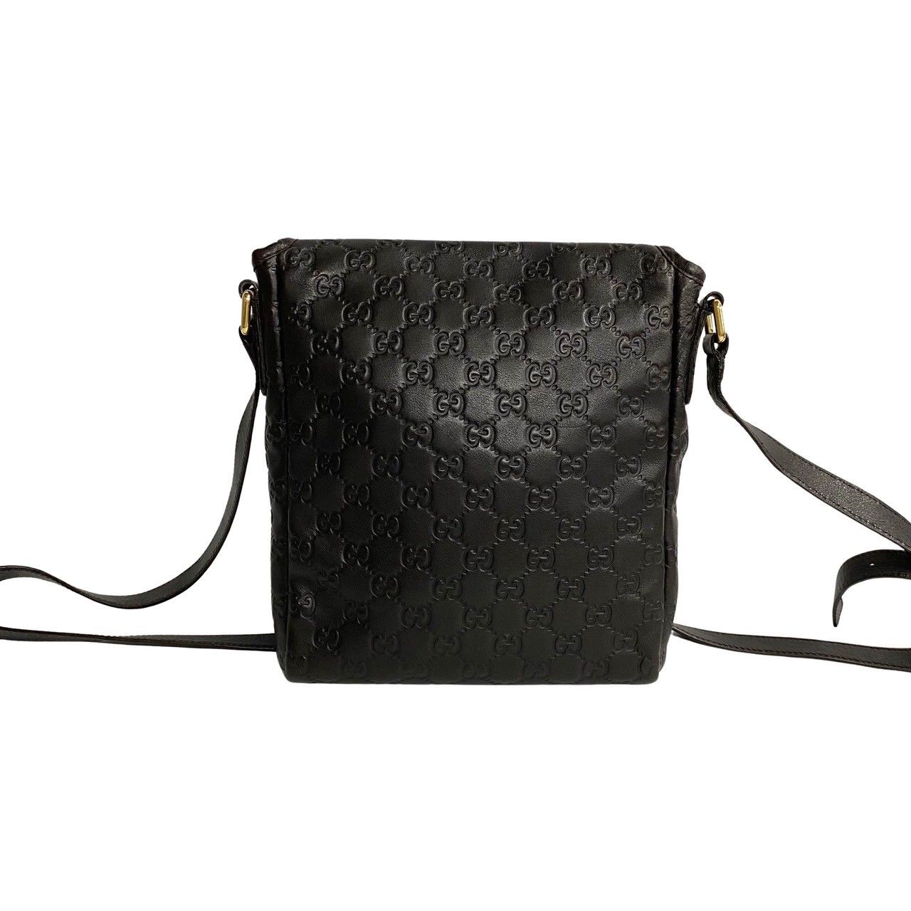 極 美品 保存袋付 GUCCI グッチ シマ GG ロゴ 柄 レザー 本革 ミニ 