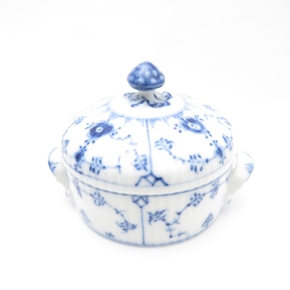 ROYAL COPENHAGEN ロイヤルコペンハーゲン ブルーフルーテッドプレイン バターポット ボウル 蓋付き SO3064E2