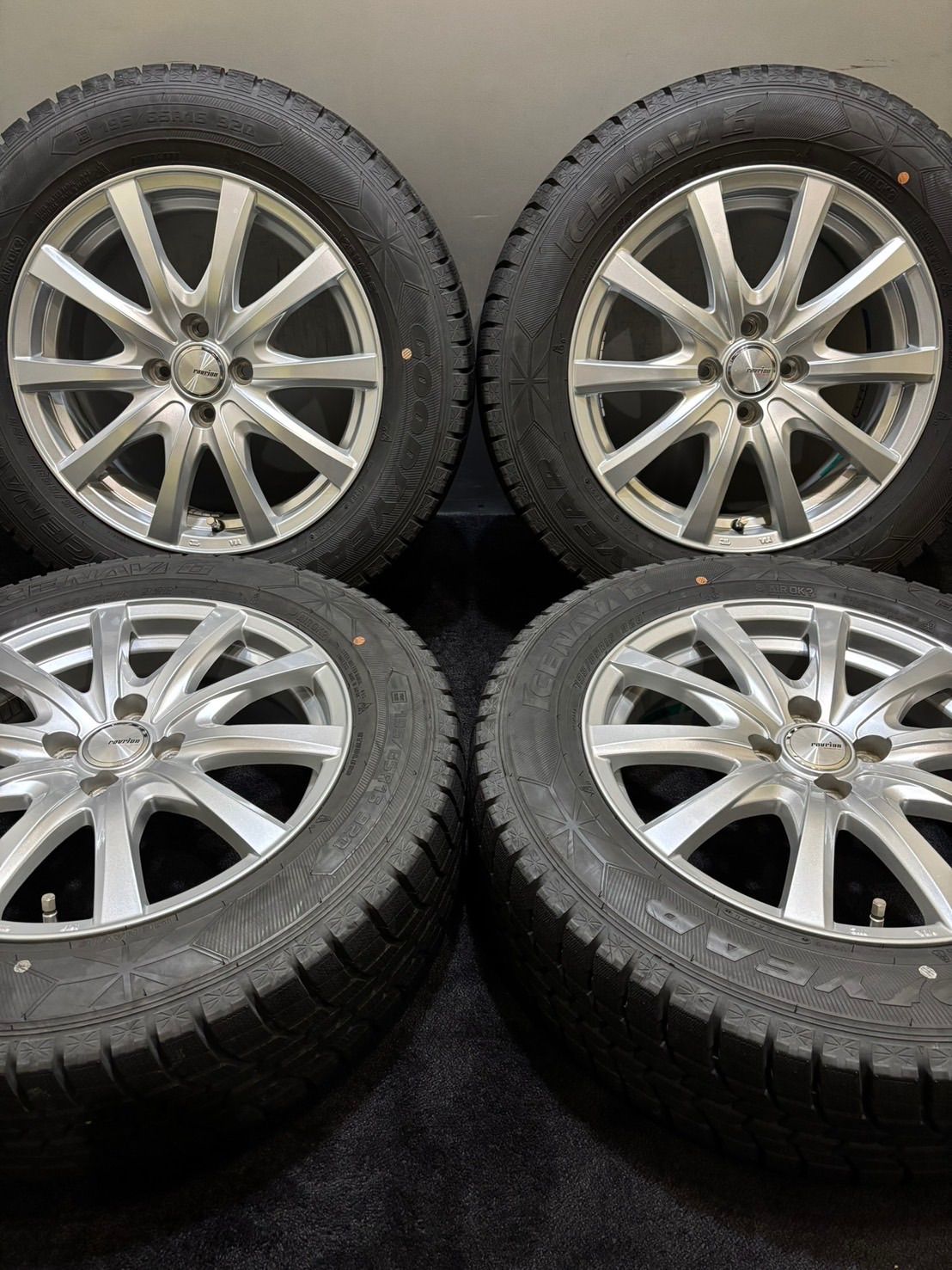 195|65R16 GOODYEAR|ICE NAVI6 20年製 ravrion 16インチ 6J 42 100 4H スタッドレス 4本 ライズ ロッキー 2-J443