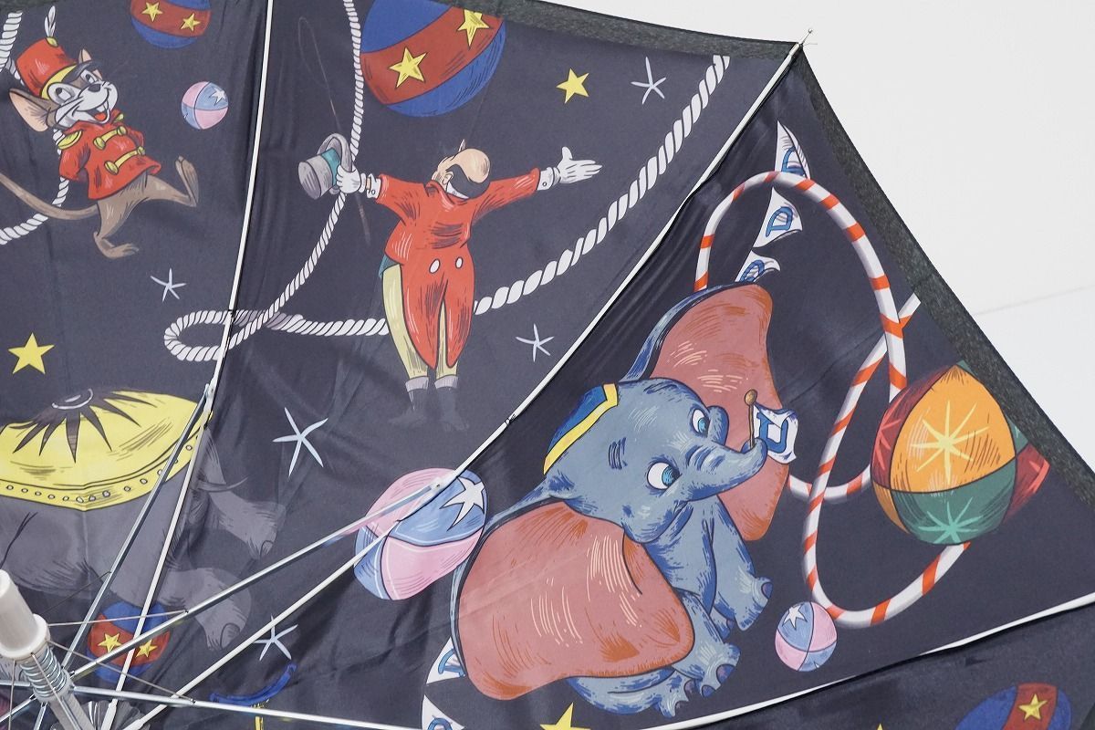 ディズニーストア 傘 USED美品 ダンボ ブラック ジャンプ キャラクター 