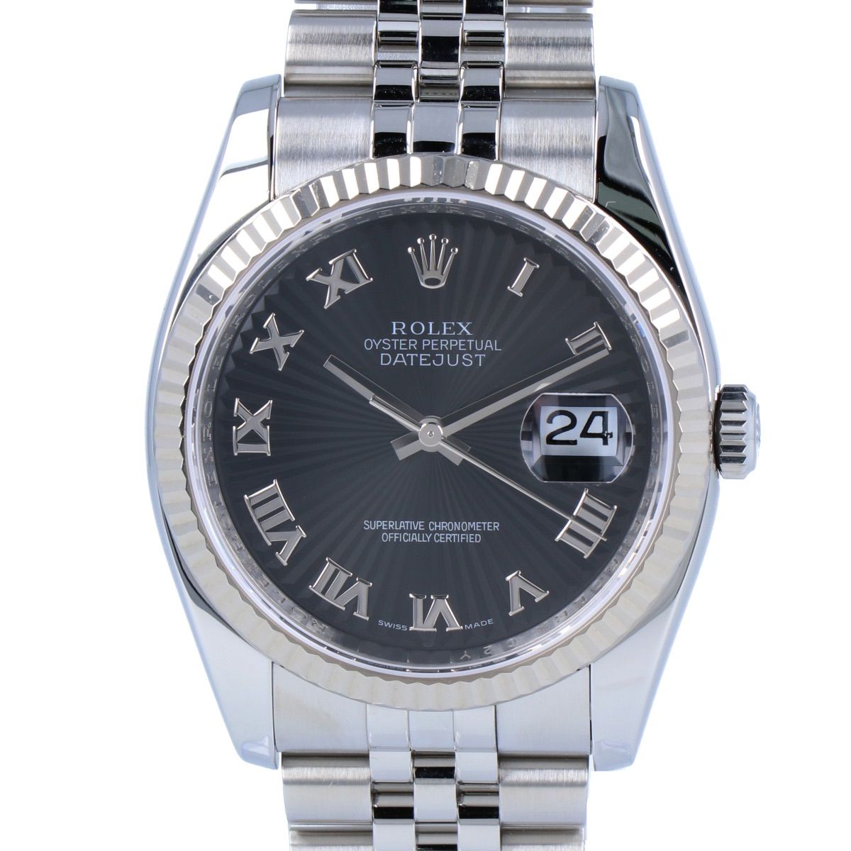 財布・ケース・小物入れ i ロレックス ROLEX デイトジャスト36 116234 ブラック WG/SS ユニ