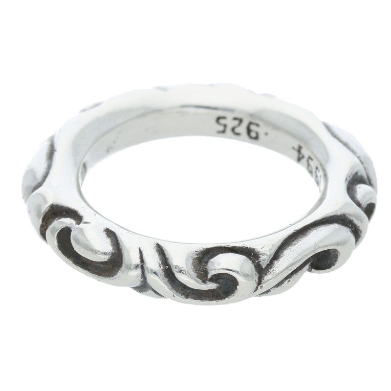 RINKAN鑑定済み スクロールバンド シルバーリング クロムハーツ JP14号 Chrome Hearts - クロムハーツ LG SCROLL LABEL/ラージ