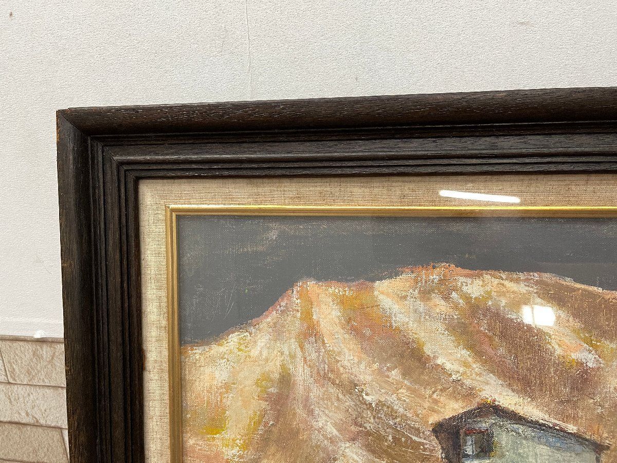 60号 安井啓二作 砕石場 油彩画 油絵 洋画 額縁付き 絵画 サイン有り 印有 インテリア 雑貨 飾り アート 額寸145×112cm 他1168