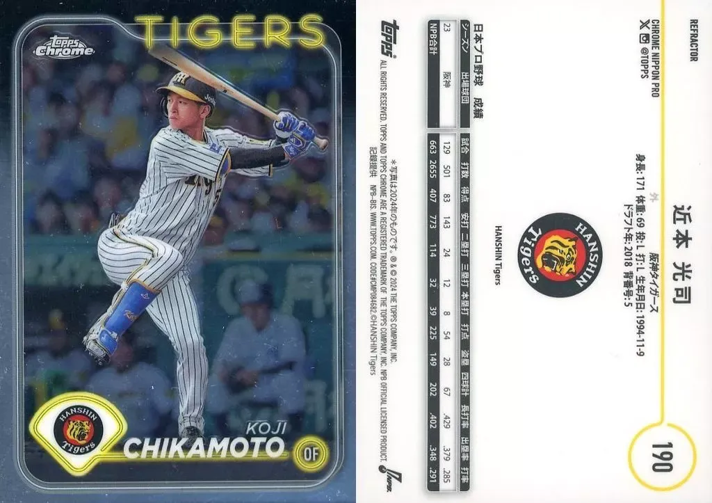 阪神タイガース 近本光司選手 プロ初本塁打記念直筆サイン入りフォト