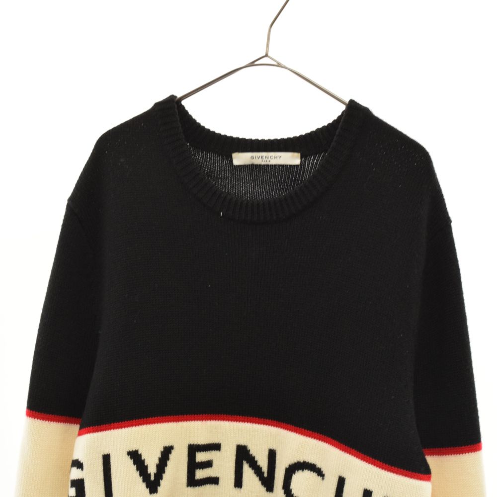 GIVENCHY ロゴインターシャ ウールセーター GIVENCHY (ジバンシィ) 20AW Logo-Intarsia Wool Sweater BM900G400M