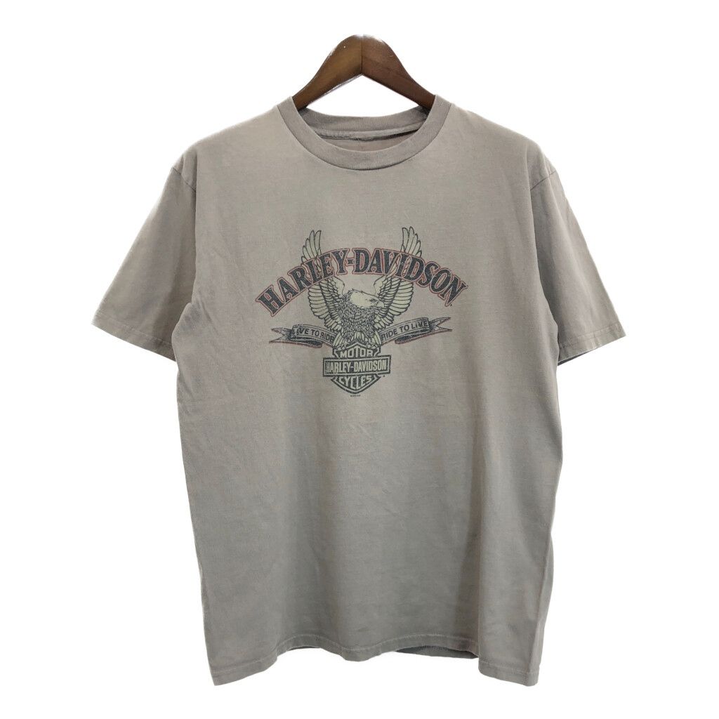 00年代 HARLEY DAVIDSON ハーレーダビッドソン 半袖Ｔシャツ モーターサイクル グレー メンズ L相当 古着 U0636