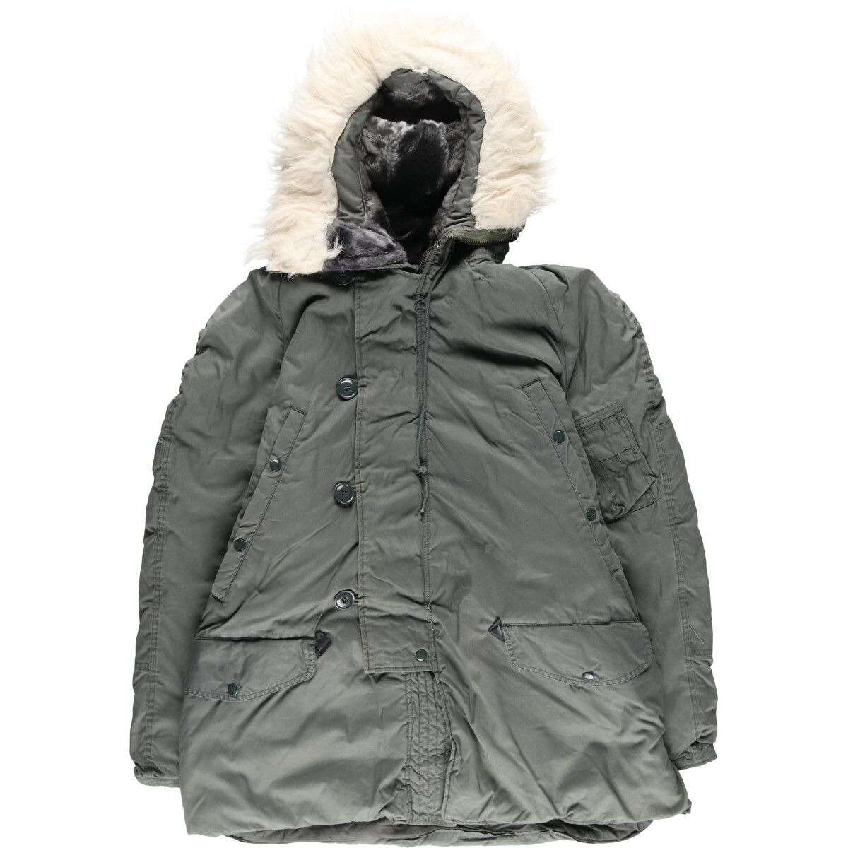 古着 80年代 米軍実品 N-3B ミリタリー フライトジャケット USA製 LARGE メンズL相当 ヴィンテージ/evb009734