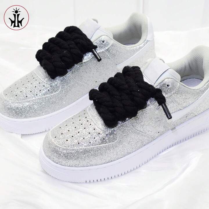 ブラック 黒色 ロープシューレース 2本セット 太さ8mm × 長さ120cm 靴紐 Air Force 1 NIKE スニーカーカスタム - メルカリ