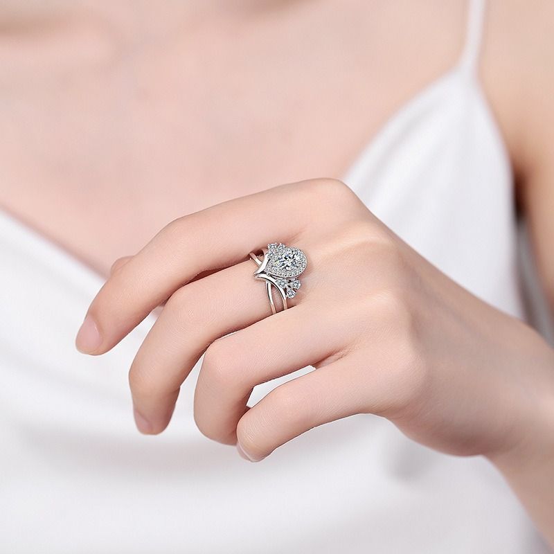 リング 指輪 モアサナイト 1ct シルバー925 人工ダイヤモンド