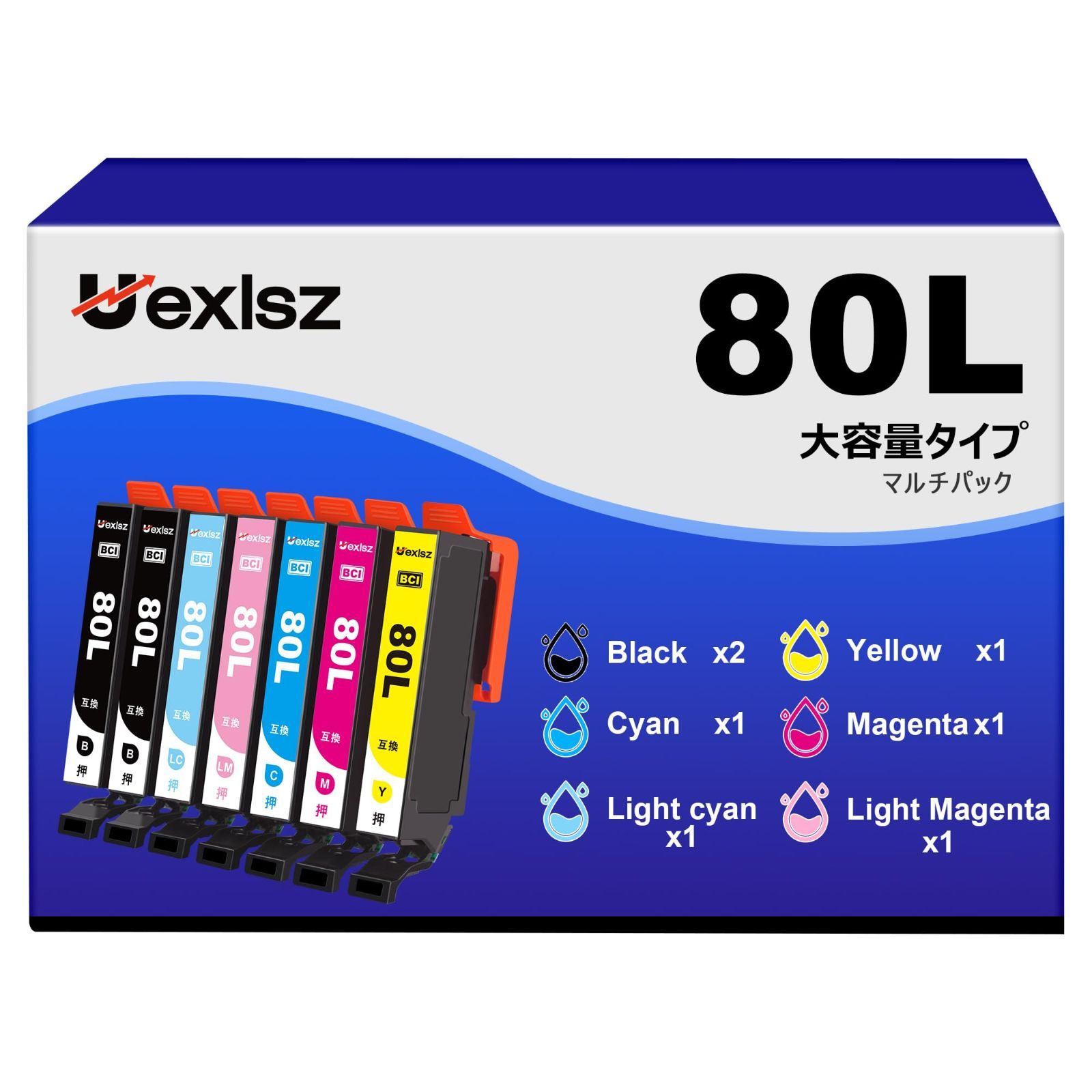 数量限定】IC6CL80L インク とうもろこし エプソン（Epson）用 インクカートリッジ エプソン 互換 80l エプソン対応 epson インクカートリッジ  80L IC6CL80L + ICBK80L (6本セット+黒1本) 合計7本 エプソン と - メルカリ