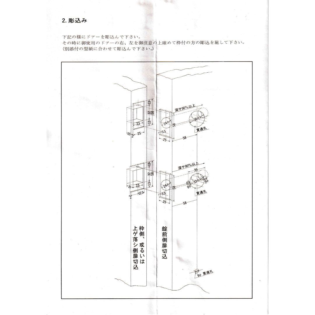 鍵付きドアノブ 握り玉付
