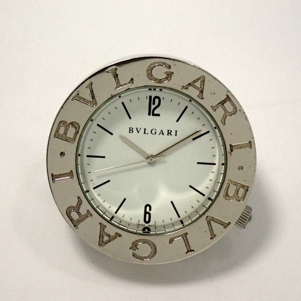 Th989641 ブルガリ トラベルクロック テーブルクロック 置時計 ステンレススチール シルバー系 BVLGARI