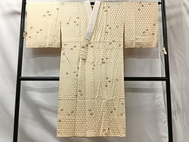 平和屋着物□長襦袢 無双仕立て 花蝶地紋 正絹 逸品 CAAU6557xe